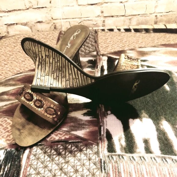 New Wild Rose Gold Wedge Sandals Size 10 - Picture 2 of 6